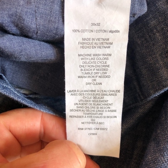 Perry Ellis Lightweight Denim Trousers Pants Size 38 - Picture 8 of 12